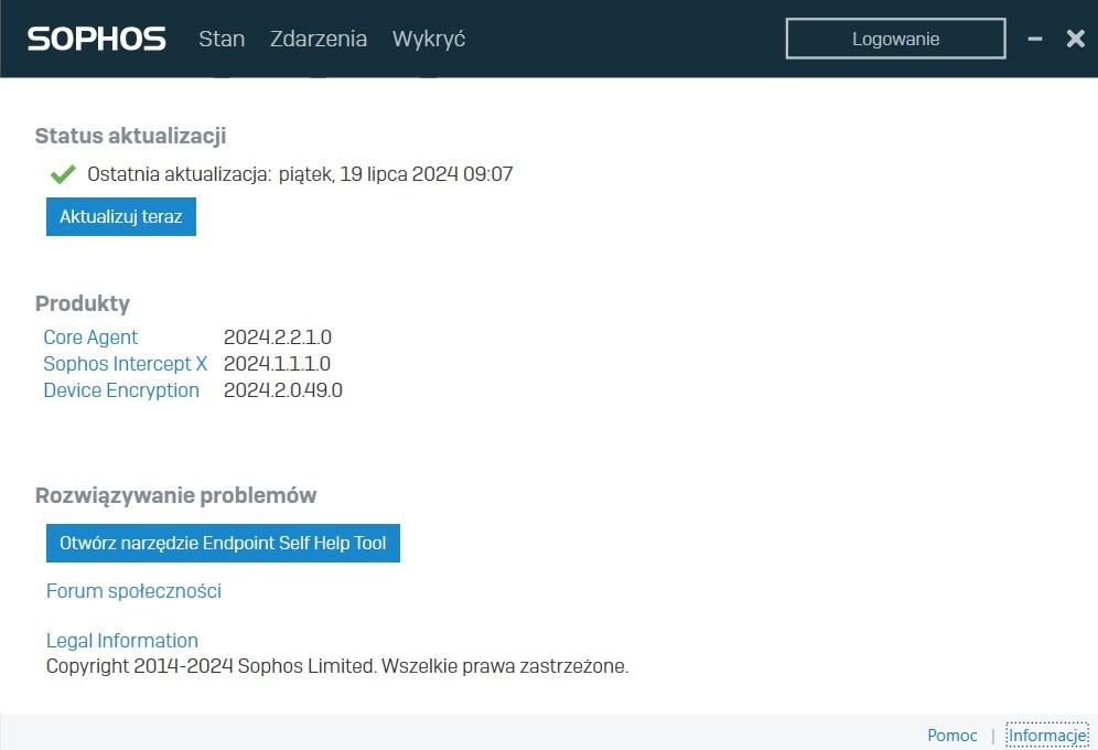 Sophos Antimalware - Central Intercept X - Endpoint and Server antiransomware, antiexploit, Windows, Linux, MacOS, EDR, XDR, MDR, szyfrowanie